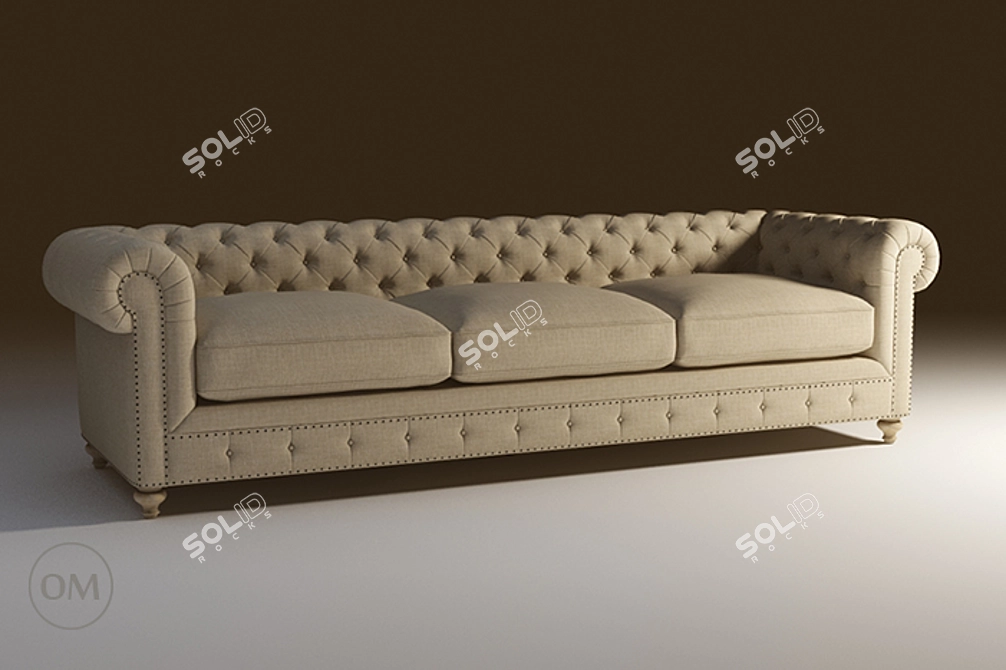 Exquisite Tobacco Lounge Sofa 3D model image 1