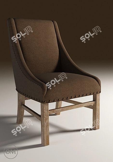 Modern Trestle Chair: OM Curation 3D model image 1