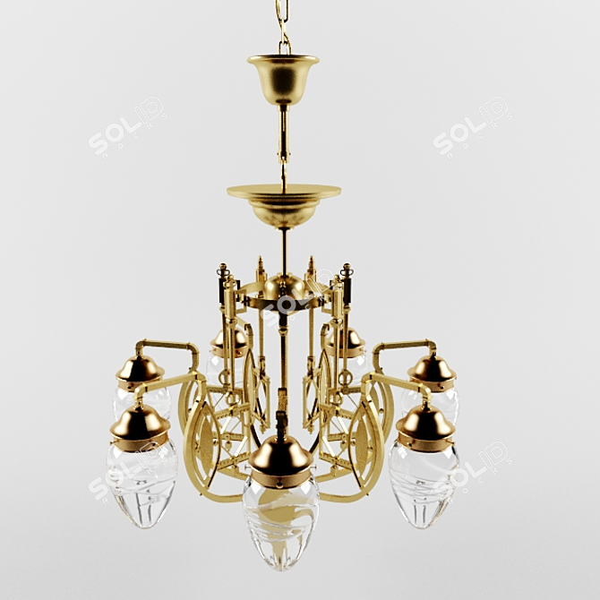 Classic Crystal Chandelier 3D model image 1