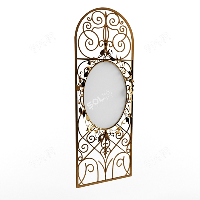 Handcrafted Reflective Wonder: Forged Mirror 3D model image 1