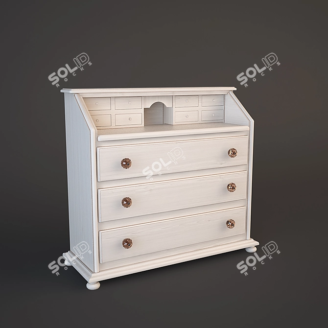 Effortless Elegance: Dolfi Drop Front Dresser 3D model image 1