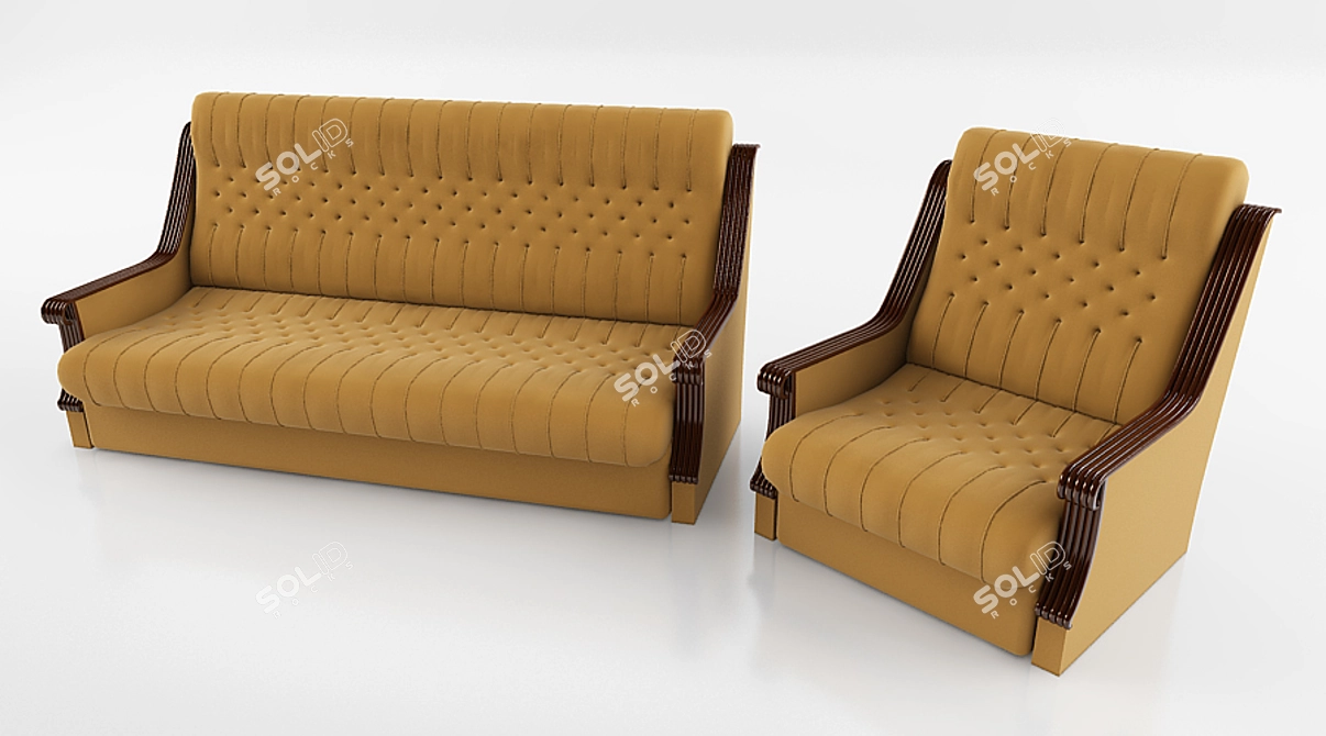 Modern Living Room Set 3D model image 1