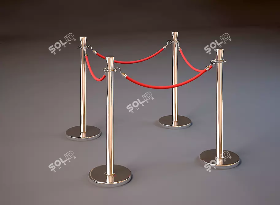 Museum Exhibition Fence | 1m height, 1m spacing 3D model image 1