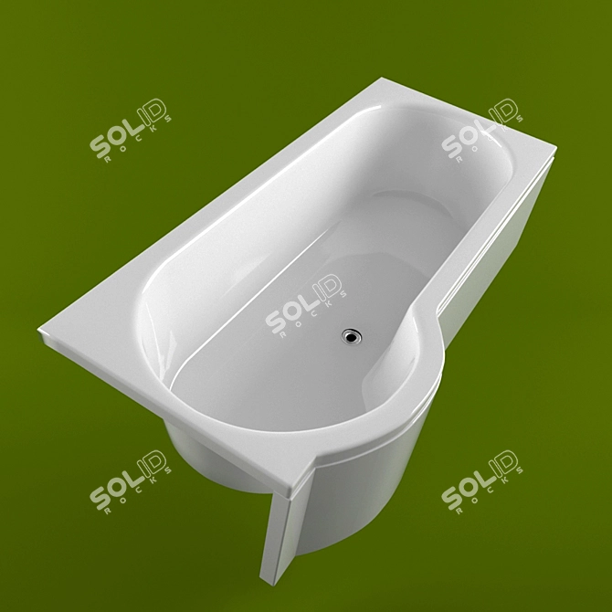 Luxurious Palladium Edition Bathtub Screens 3D model image 1