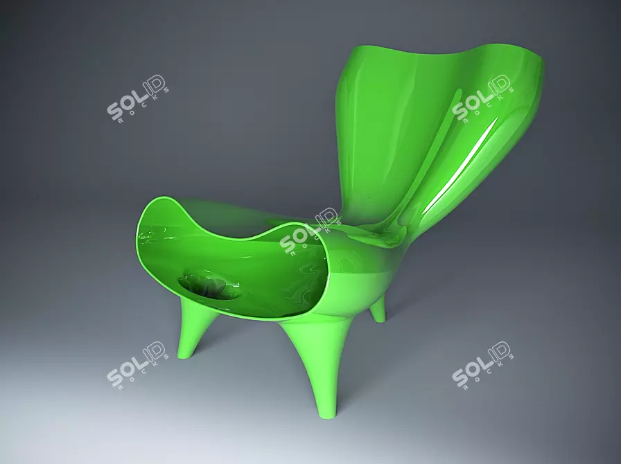 Modern Felt Chair: Stylish Comfort 3D model image 1