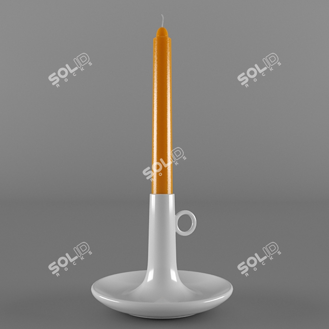 White Birch Candle Holder 3D model image 1