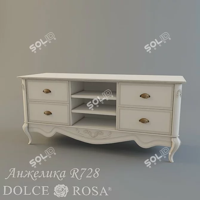 Elegant Dolce Rosa TV Stand 3D model image 1