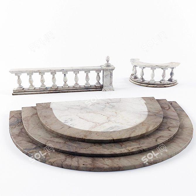 Elegant Iron Baluster 3D model image 1