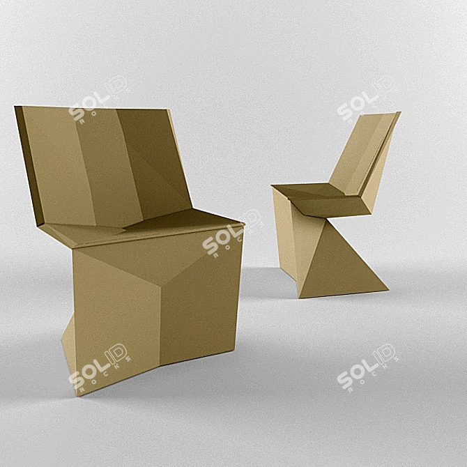 Minimalist Folding Chair/Rashid Design 3D model image 1