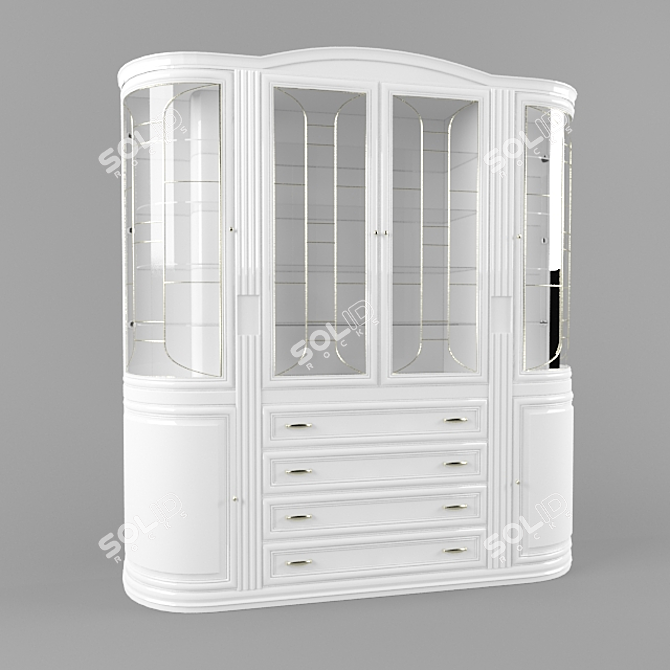 Elegant Classic Display Cabinet 3D model image 1