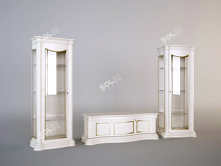 Modern White Cabinet 3D model image 1