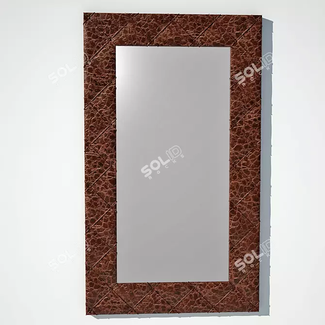 Sleek Silver Mirror 3D model image 1