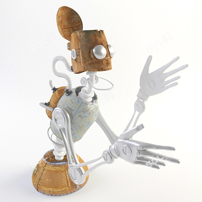 Rustbot: Retro Robot with Character 3D model image 1