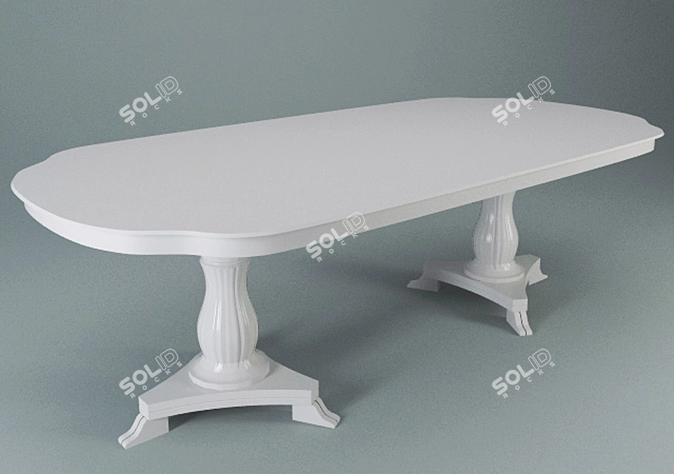 Edem's Solid Wood Table 3D model image 1