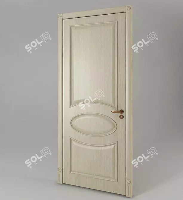 New Classic Oak Door 3D model image 1