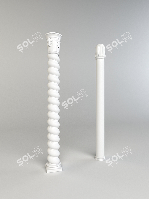 Armenian Inspired Column Pair 3D model image 1