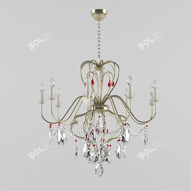 Elegant Crystal Chandelier 3D model image 1