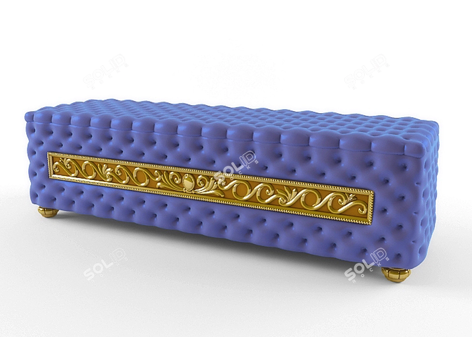 Elegant Princess Ottoman 3D model image 1