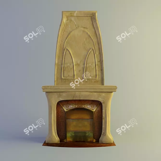 Vintage Inspired Modern Fireplace 3D model image 1