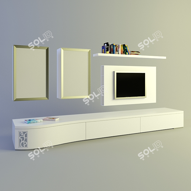 Furniture TV Stand  Sleek and Spacious 3D model image 1