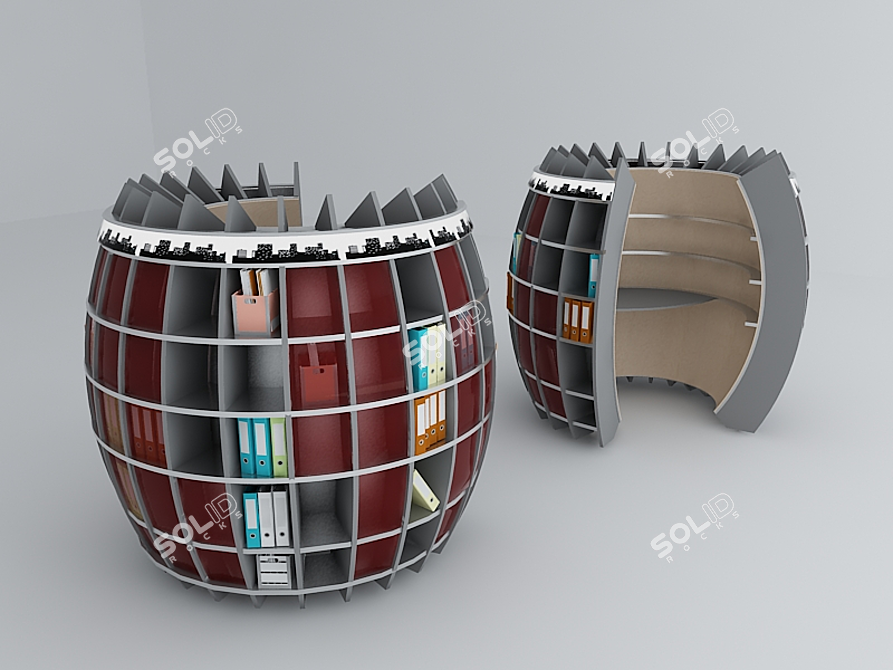 Sturdy Office Bank Rack 3D model image 1