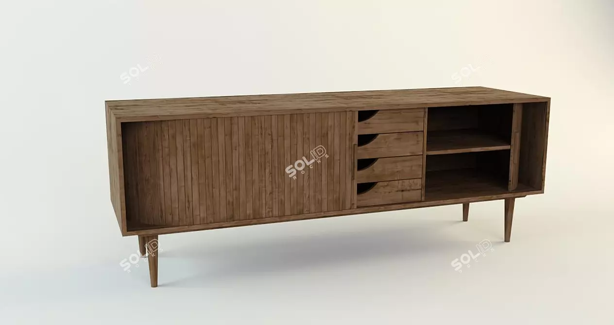Wooden Chest Of Drawers 3D model image 1