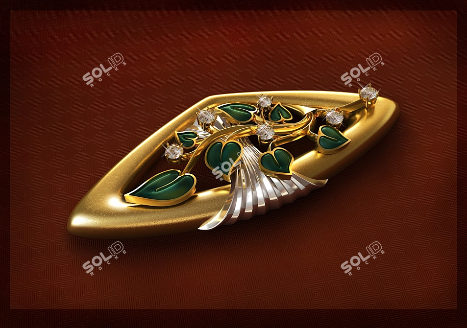 Heart Brooch 3D model image 1