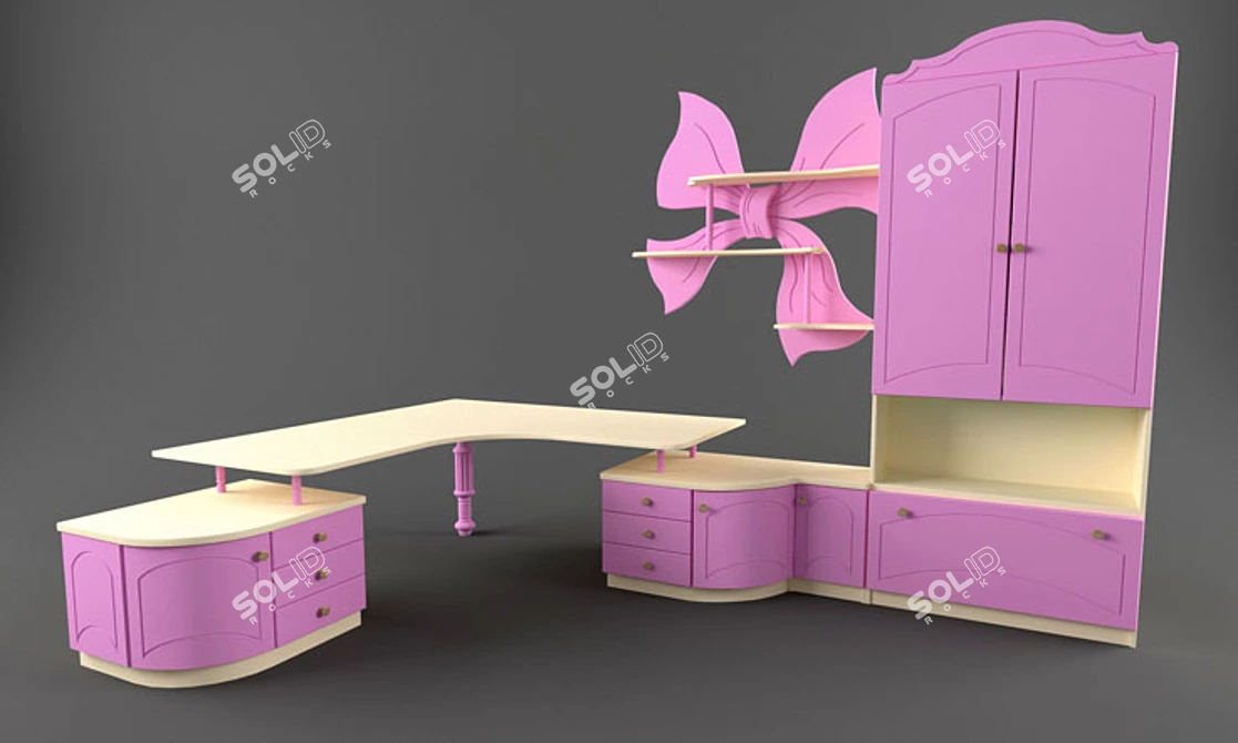 Hello Kitty Kids Furniture 3D model image 1