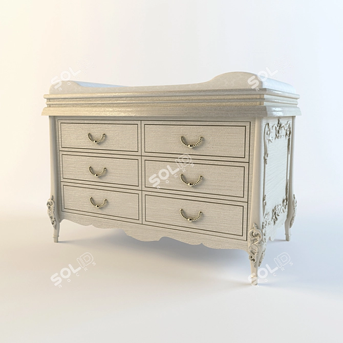 Elegant Savio Firmino Changing Table 3D model image 1