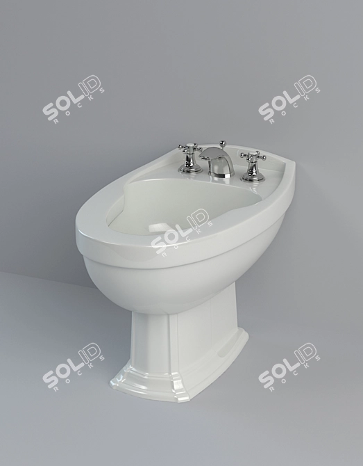 Vintage Retro Floor Bidet 3D model image 1