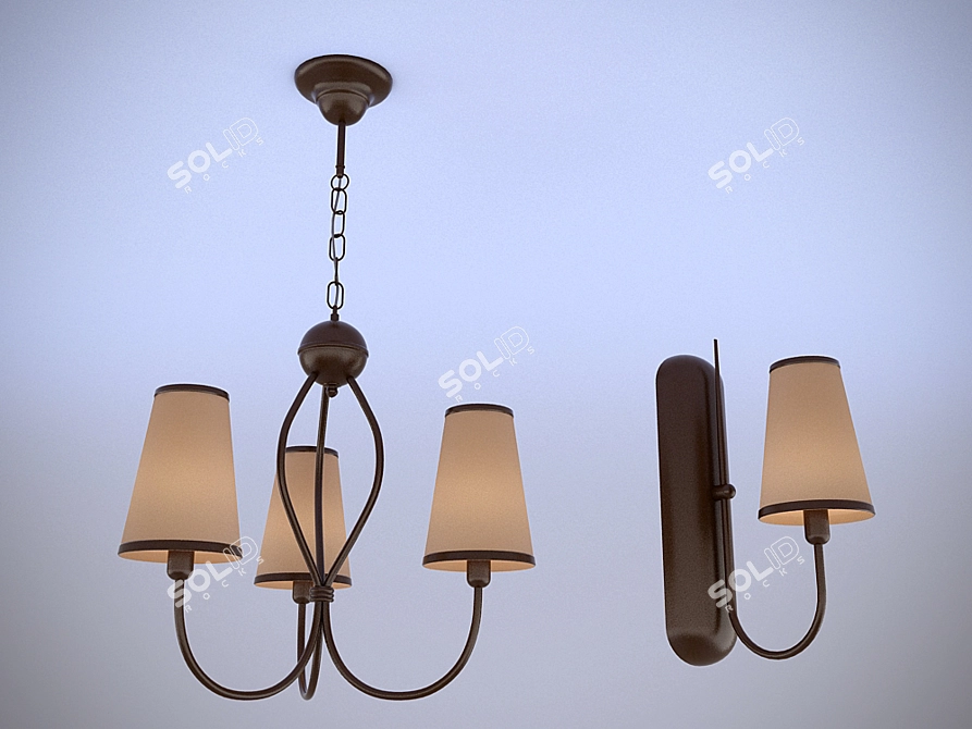 Polska Namat Chandelier: 650x400 3D model image 1