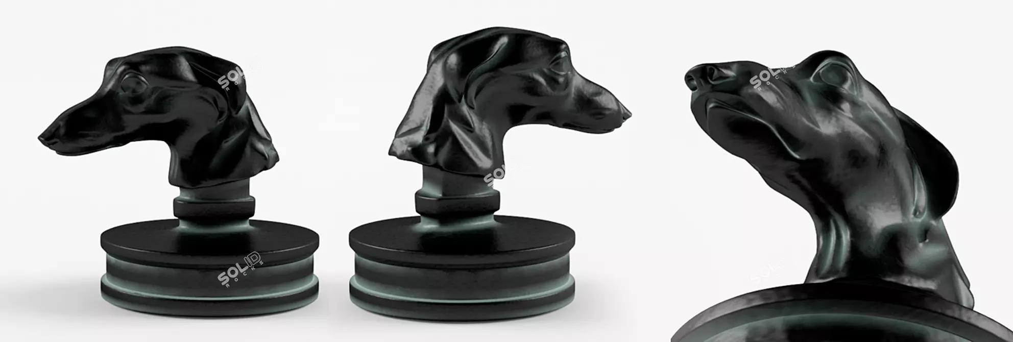 Bronze Dog Bust 3D model image 1