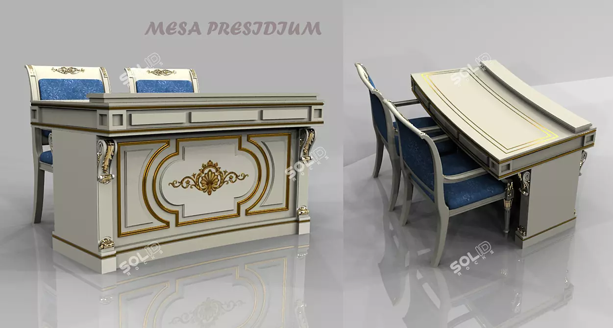 Modular Presidium Table 3D model image 1