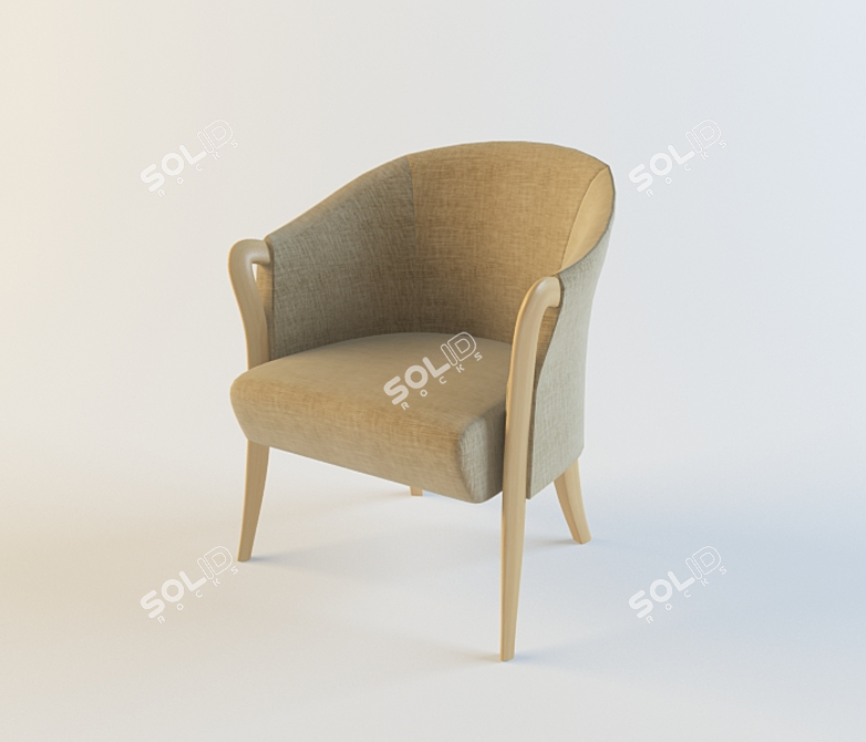 Italian Fabric Chair with Textures 3D model image 1