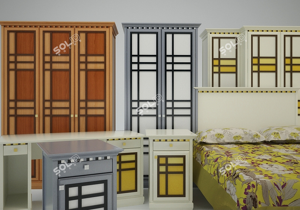 Lora Kids Furniture: Spanish Style and Color Variety 3D model image 1