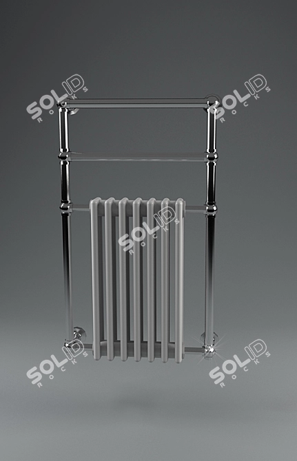 Luxury Chrome Heated Towel Rail 3D model image 1