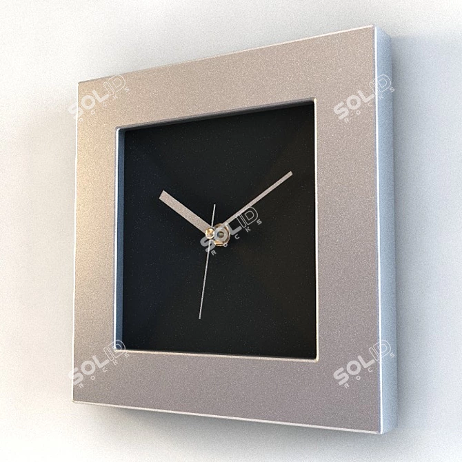 Contemporary Square Wall Clock 3D model image 1