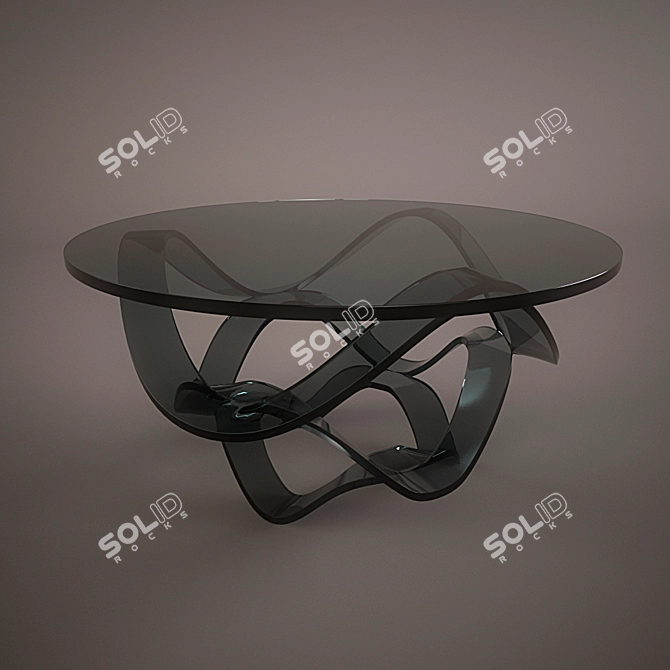 Stylish Glass Table: 900mm Diameter 3D model image 1