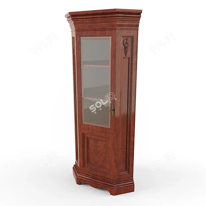 Luxury Corner Display Cabinet 3D model image 1