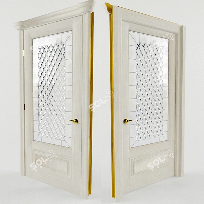 "Meranti Brioni" Natural Veneer Door 3D model image 1