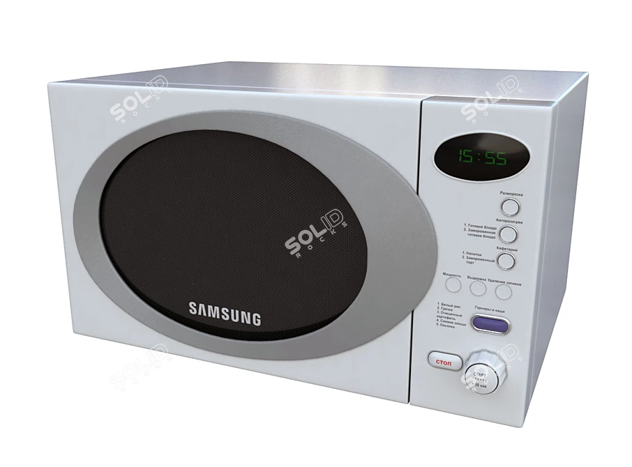 Sleek Samsung Microwave - Space-Saving Design 3D model image 1