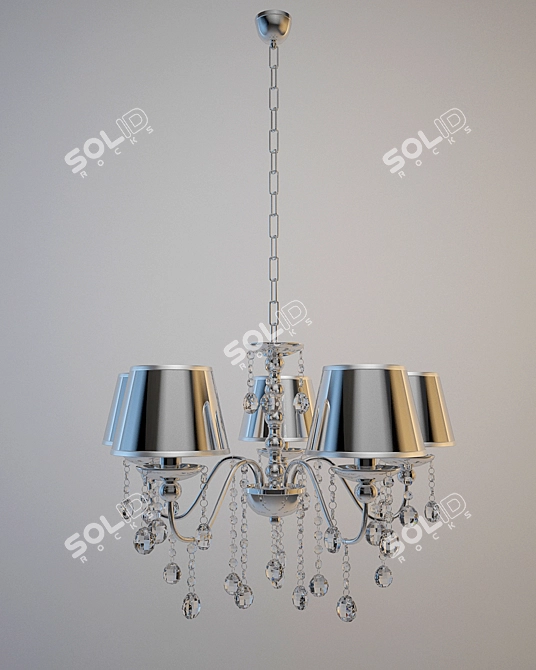 Massive 33171 Chrome Metal 5-Light Pendant 3D model image 1