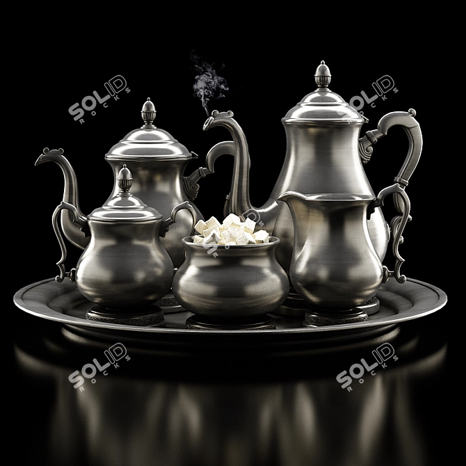 Title: Classic Tea Set for Elegant Interiors 3D model image 1