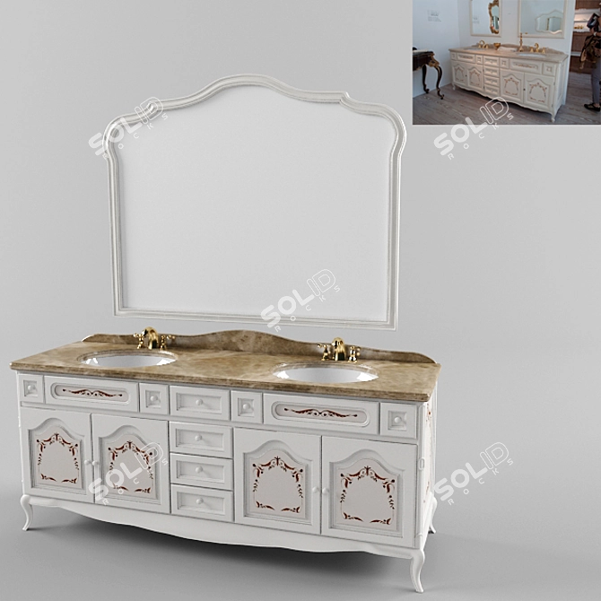  Milan-inspired Freestanding Sink 3D model image 1