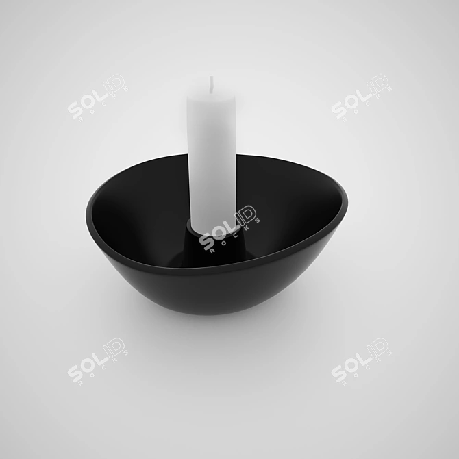 Sleek Glass Candle Holder 3D model image 1