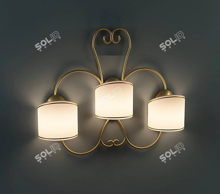 Vintage Bronze Wall Sconce 3D model image 1