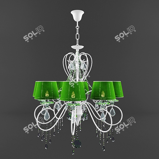 Exquisite Swarovski Crystal Chandelier 3D model image 1