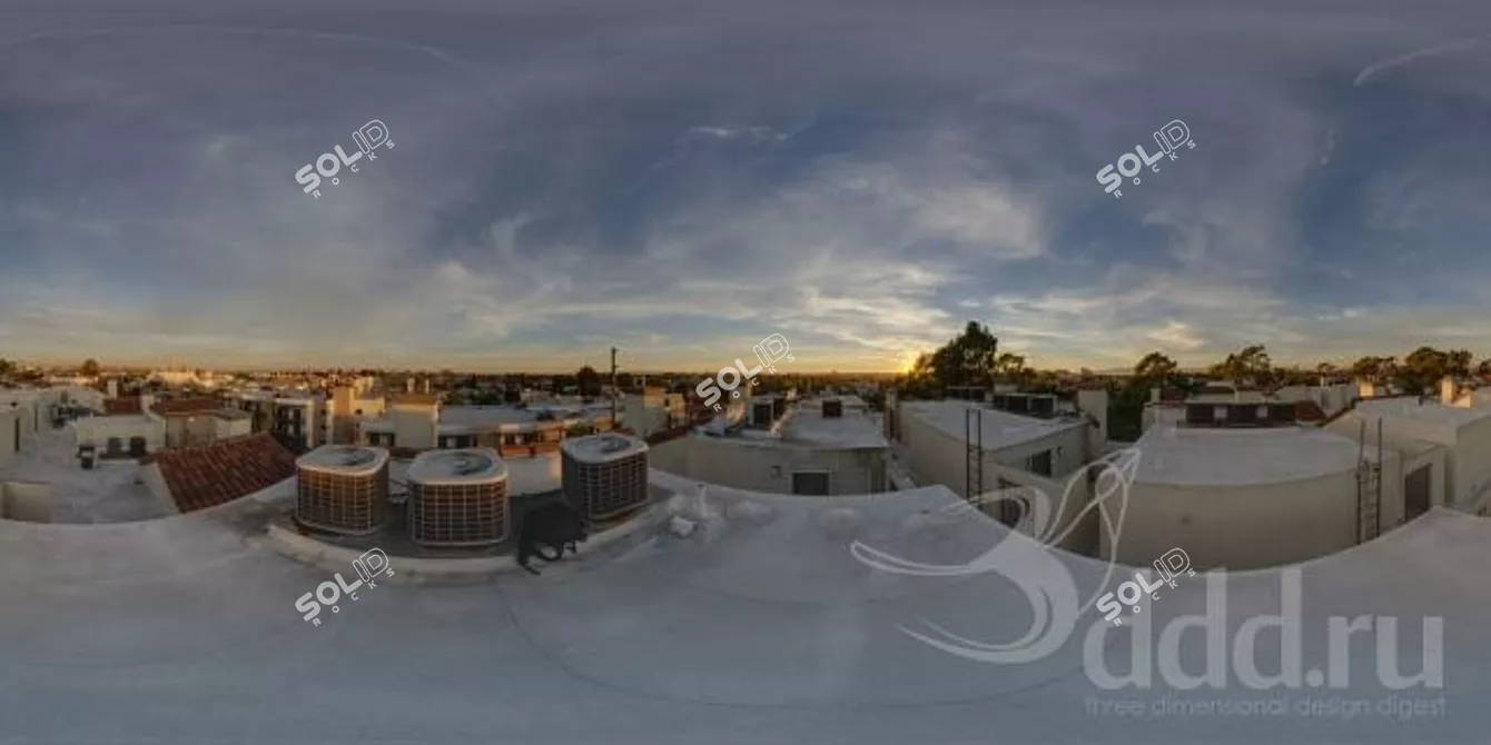 LA Sunset Sphere Panorama 3D model image 1