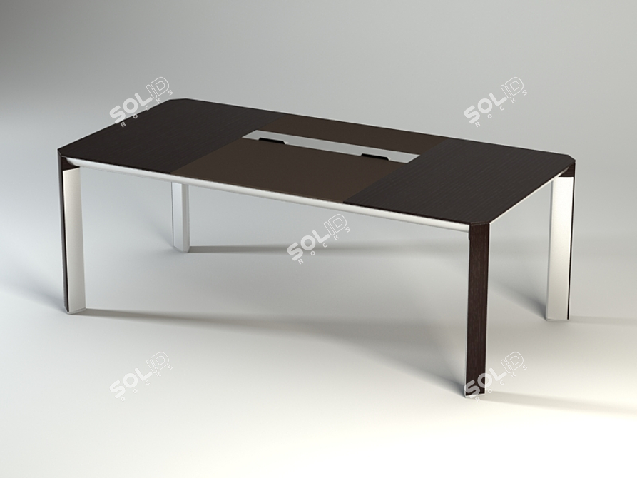 Modern Office Desk with V-Ray Textures 3D model image 1