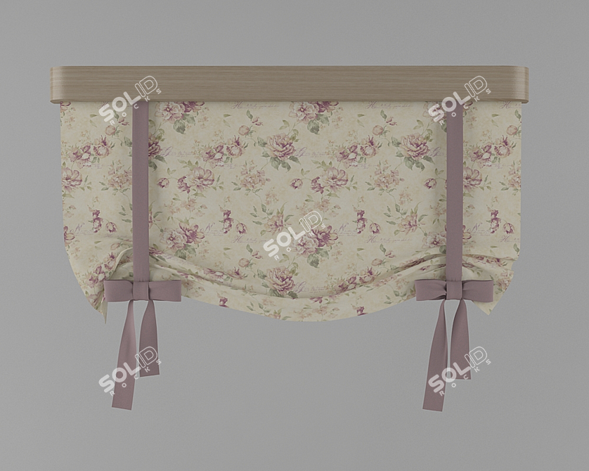 Elegant Window Curtain 3D model image 1